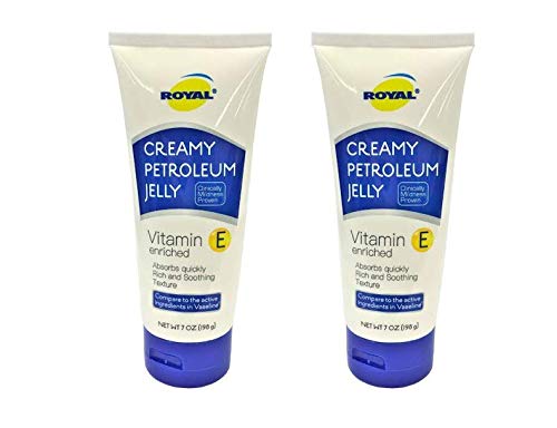 Filo America ROYAL Vitamin E Enriched Creamy Petroleum Jelly Skin Protectant Absorbs Quickly, Rich, Soothing Texture 7 Oz. (2 Pack)