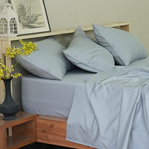 Ackly bamboo king size flat sheet - 400 Thread Count and Hypoallergenic Flat Bed Sheet King Size - Soft and Cool Natural fabric with Double Layer Top Edge - ( White Flat Sheet only)