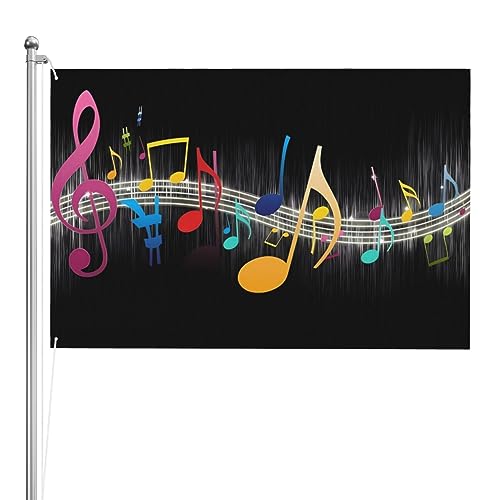 Drapeau note de musique anti-UV avec œillets en laiton