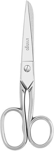 LIVINGO Tijeras profesionales de tela forjada de 6 pulgadas, tijeras pequeñas de precisión a medida resistentes, tijeras de coser afiladas de acero