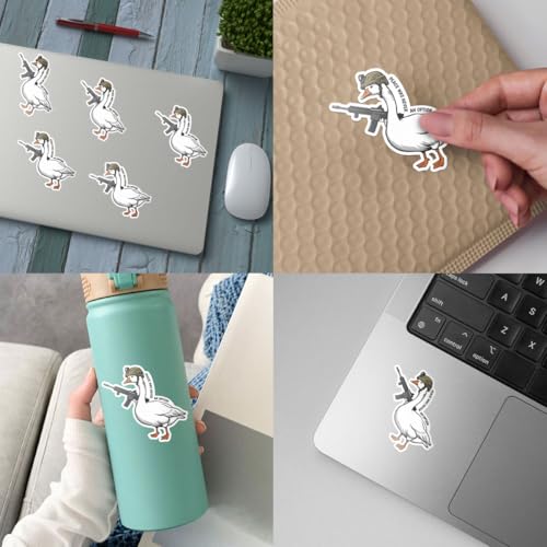 Image of 3pcs Tactical Goose Funny Sticker Pack, Armed Goose Meme Peace was Never an Option Design, Die Cut Waterproof Vinyl Decal for Laptop, Water Bottle, Phone, Window, Helmet Gift 3 Inches