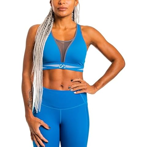 Gym Aesthetics Mighty Tech Mesh Yoga Bras for Women - Full Coverage Supportive Workout Running Sports Training Athletic Bra | L | Teal Cover