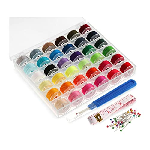 Bernette B42 Funlock Coverstitch Machine Bundle With Sewing Clips With Tin Box Package (Assorted Colors, 100-Pack) And 36 Pieces Bobbins And Sewing Thread With Case (3 Items) #TOP2