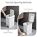 MOPALL Slim Bathroom Trash Can with Lid - 1.9 Gallon Dual-Way Opening (Step Pedal & Press Top) Small Trash Can for Narrow Spaces, Rust-Proof Wastebasket Small Garbage Can for Bathroom, Bedroom, Office
