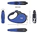 TUG 360° Tangle-Free Retractable Dog Leash with Anti-Slip Handle | 16 ft Strong Nylon Tape | One-Handed Brake, Pause, Lock (Medium, Blue)