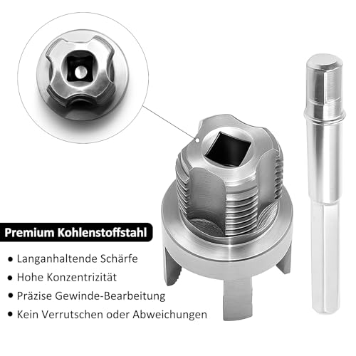 Saipor 2er Set Rohrgewindewerkzeug mit Verlängerung, integriertes Innen- und Außengewindewerkzeug, PVC/PPR Wasserrohr-Gewindeschneider-Set 1/2 und 3/4 (DN15/DN20) Gewindebohrer
