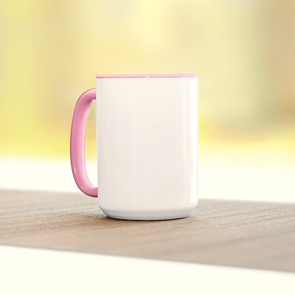 Bastel-Tassen ohne Druck zum Bemalen aus Hochwertiger Keramik Einzeln oder im Set/Mug/Cup/Becher/Pott Jumbo Tasse Innen & Henkel Rosa 6er Set