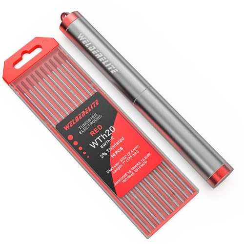 Eletrodo de tungstênio vermelho de 3/81.3 cm com balde de armazenamento