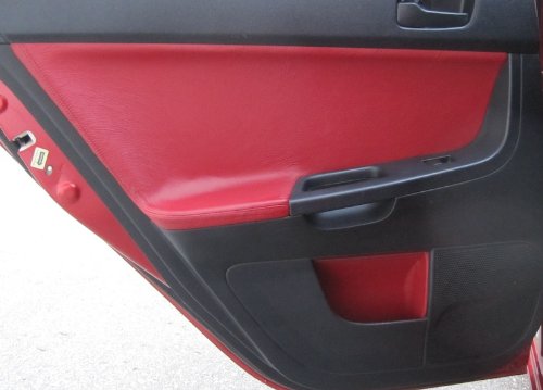 Inserción de puertas traseras de cuero negro compatible con Lancer EVO X 2008-2015 3