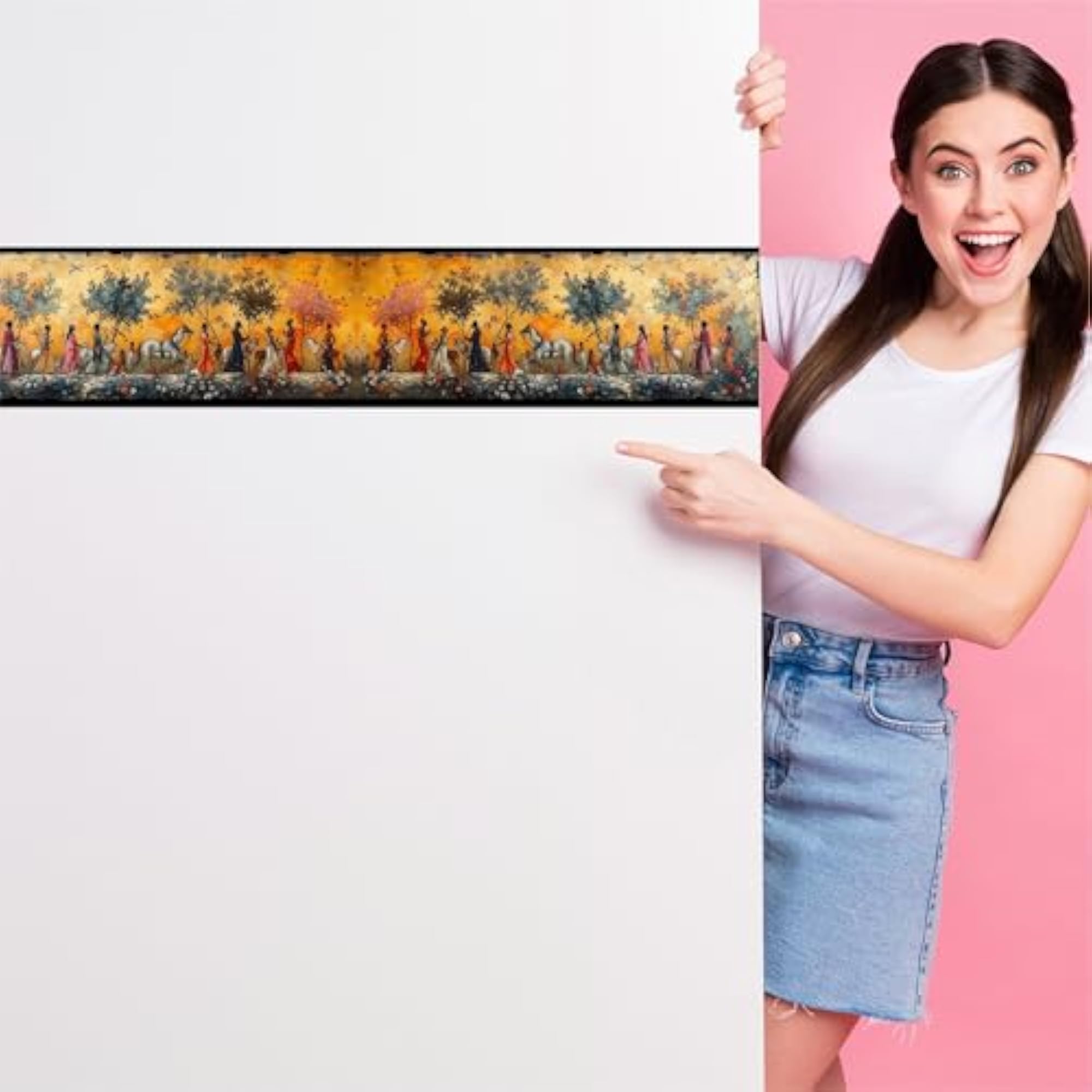 Village Wall Border Peel & Stick Vinyl Sticker, 10ft