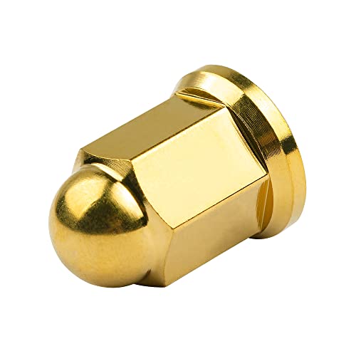 Image of Titanium M6 M8 M10 Dome Head Acorn Nuts for Bicycle Motorcycle Exhaust Pipe Car Pack of 6 (M6, Gold)