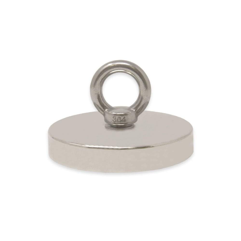 N42 Pot Neodimio Pot Magnet Con Mebolt A Pecchio M12 Per Pesca A Magnete, Recupero E Caccia Al Tesoro - 116mm Dia x 20mm - 400kg Di Traino - Pacco Di 1
