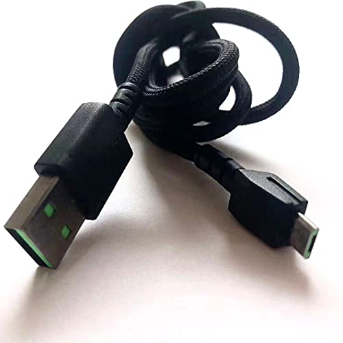 USB Câble de charge pour Razer Naga Pro, DeathAdder V2 Pro, Basilique & Viper Ultimate Hyperspeed Lightest sans fil jeu souris (noir)