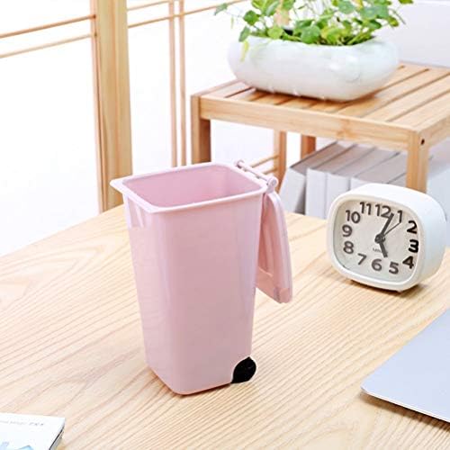 TOYMYTOY Office Trash Can, Desktop Mini Trash Bin, Garbage Bin Set Pencil Cup Holder with Lips & Wheels(4PCS)