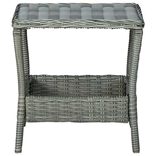 Yuhi-Hqyd 3 Piece Patio Lounge Set With Cushions,Pool Outdoor Sofa Furniture Set,Patio Decor,Balcony Bar,Conversation Furniture,Features Reclining Function, Poly Rattan Light Gray #TOP3