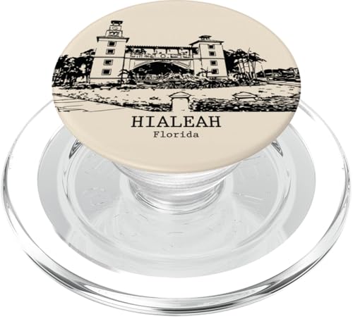 Hialeah Florida Vintage Streetscape Dibujo PopSockets PopGrip para MagSafe