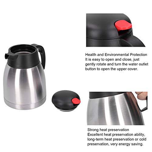 Jarra térmica de 1,5 L para agua caliente, hervidor aislado de acero inoxidable 4