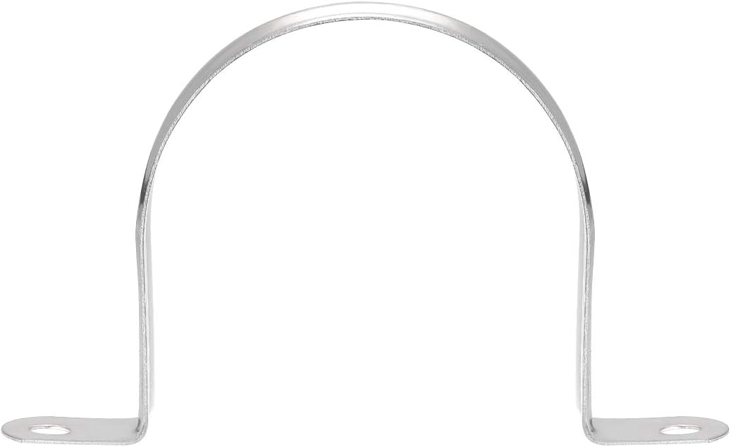 sourcing map 63mm(2.5") Rigid Pipe Strap, 2 Holes Tube Strap 201 Stainless Steel Tension Tube Clip Clamp 25pcs - Image 4
