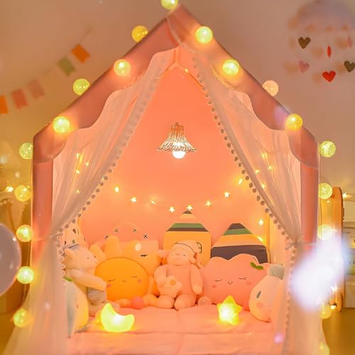 Image of Jumbo Size Light Weight Kids Play Tent House for 3-13 Year Old Kids Girls and Boys (Lovely Star)