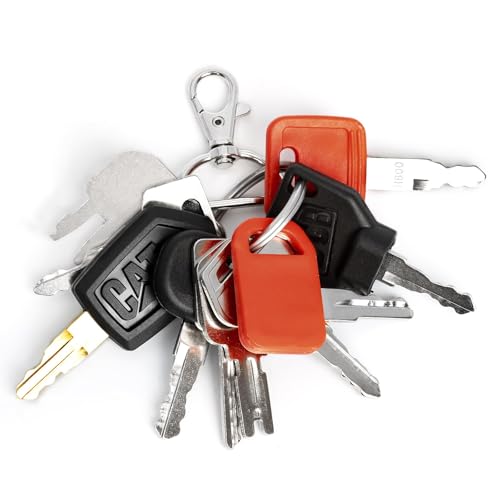 IDEASURE 10 PCS Heavy Equipment Key Set, Construction Ignition Master Key Kit Compatible with John Deere Hitachi Case New Holland Bobcat JLG Komatsu Hyster Caterpillar and More