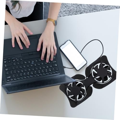 Soporte plegable para laptop con ventiladores USB, 3 unidades, negro, refrigeración para notebook, base de enfriamiento miniatura 5