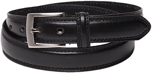 Men's Leather Belt : Classic Milano® 28mm Leather Lined Belt 28" - 48" Waist. BLACK : BROWN : WHITE (36" - 39" LARGE, BLACK)