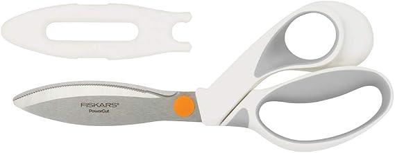 Fiskars Crafts PowerCut Softgrip Shears (9, White/Grey
