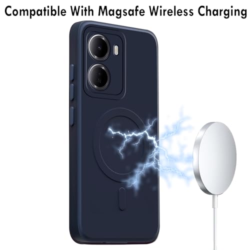 Image of amazon basics Back Cover for Redmi 15A 5G Soft Matte Silicone Mag-Safe Design (Mag-Safe Not Support) Camera Protection | Slim Fit Bumper Cover (Blue)