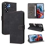 MOJIA Hülle für Oukitel C58 Pro/Oukitel C58, Hochwertige Flip Wallet Anti-Drop Handyhülle aus PU Leder mit RFID Diebstahl Bürstenfunktion Schutzhülle. Schwarz