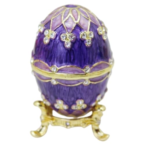 Hand Painted Egg Trinket Box, Decorative Hinged Egg Jewelry Box,