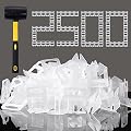 Tile Leveling System Clips 1/8" 2500 Piece Tile Spacers Clips and Tools Harden Rubber Mallet Hammer 16 oz .Tile Tools Set for Professional Ceramic and Stone Installation