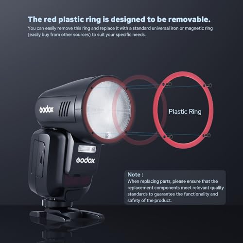 Godox V100 V100-F USA Version Flash for Fujifilm, 100Ws Touchscreen Speedlite,with Sub Flash, USB-C Charge Battery, 2.4G Wireless 1/8000 HSS TTL, GODOX V100 F V100F V100-FU Camera Flash Speedlight by GODOX - Image 2