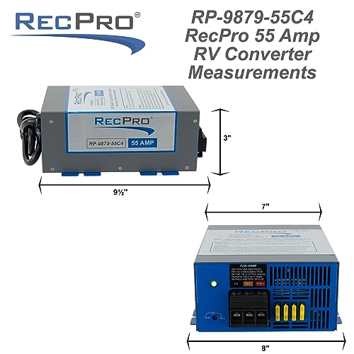 Image of RecPro 55 Amp RV Power Converter & Battery Charger | 4-Stage Charging