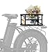 Donened - Fahrradkorb, Fahrrad Gepäckträger Korb, Hinten Fahrradkorb, für Meisten Fahrräder mit Gepäckträger, Schwarz (34.3x30.5x15cm)