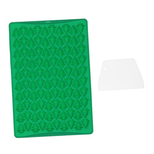 CIYODO 1 Juego molde de arbol de navidad forma pino hornada Mantecada suministros para hornear de navidad Suministro de hornear molde de chocolate de silicona moldor gel de sílice Verde