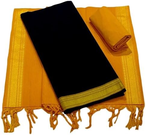 SOUTH COTTON DRESS MATERIAL (UNSTITCHED) (MG BLACK/YELLOW), MG BLACK / YELLOW, UNSTITCHED FABRIC
