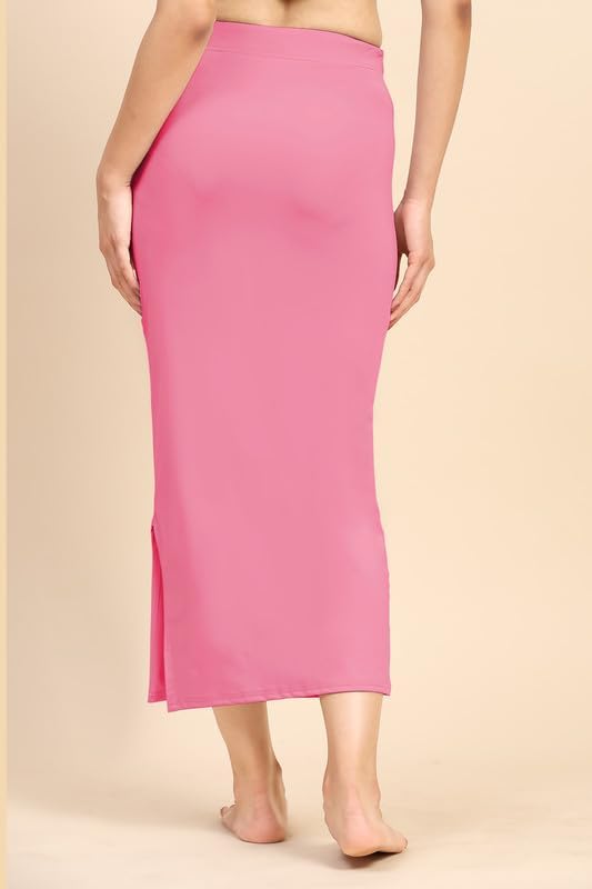 Image of TRENDMALLS Women's Polyester Spandex Stretchable Straight Saree Shapewear Petticoat for Women, Cotton Blended, Skirts for Women, Saree Shaper Rose Pink