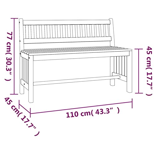 Banc de jardin d'extérieur résistant aux intempéries en bois - 3