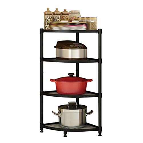 LXYDPZ Kitchen Storage Rack Multi-Layer Pan Rack Kitchen Pantry Cabinet Counter Shelf Organizer Rack Pot Rack Cookware Holder Storage Rack Household Storage Shelf (Color : Black, Size : M) (Black M)