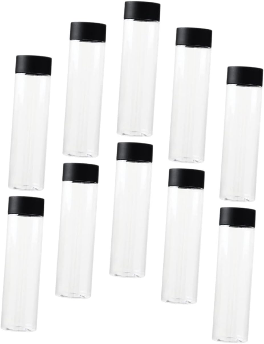 10 Pack 400ml round Pet Juice Bottles with Black Lids