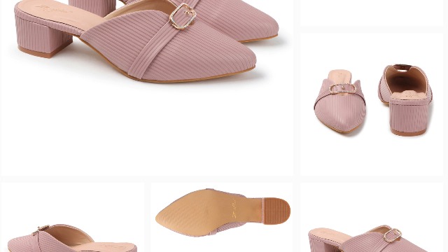Buy ZaySoo Women's Block Heel Sandals, Pointed Toe Slip-On Mules
