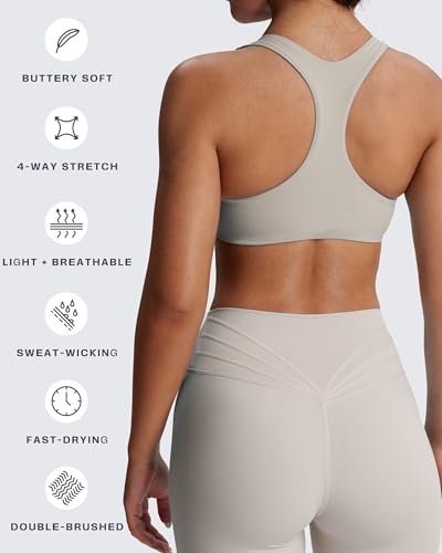 Image of Aoxjox Define Sculpt Racerback Sports Bra | women's workout fitness yoga crop tank, breathable fabric, 4-way stretch, moisture-wicking, gym essential