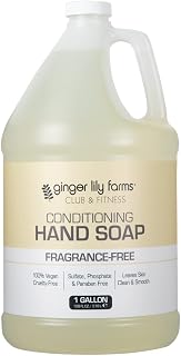 Ginger Lily Farms Fragrance-Free Conditioning Liquid Hand Soap Refill - Vegan, Cruelty-Free, 1 Gallon for Gyms, Spas & Home