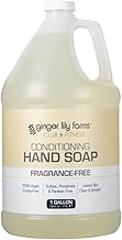 Ginger Lily Farms Club & Fitness Conditioning Liquid Hand Soap Refill, 100% Vegan & Cruelty-Free, Fragrance Free, 1 Gallon (128 fl oz)