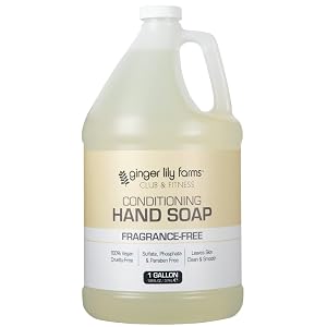 Ginger Lily Farms Club Fitness Conditioning Liquid Hand Soap Refill 100 Vegan Cruelty-Free Fragrance Free 1 Gallon 128