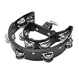 Halbmond Tamburin, Doppelreihiges Handtrommel, Leichtes ABS, Ergonomisch, Robustes Design - Klare Klänge, Einfache Bedienung, Für Partys Und Musik