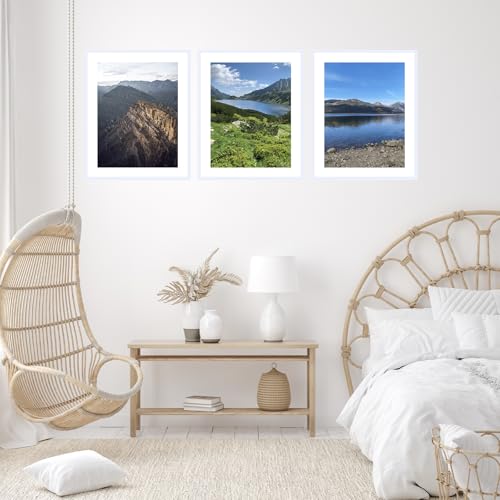 Image of JCJMY 22x28 Picture Frame with 18x24 Mat, Display Photo 18x24 with Mat or 22 x 28 Without Mat, Wall Hanging Large 22 by 28 Poster Frame with Plexiglass, White