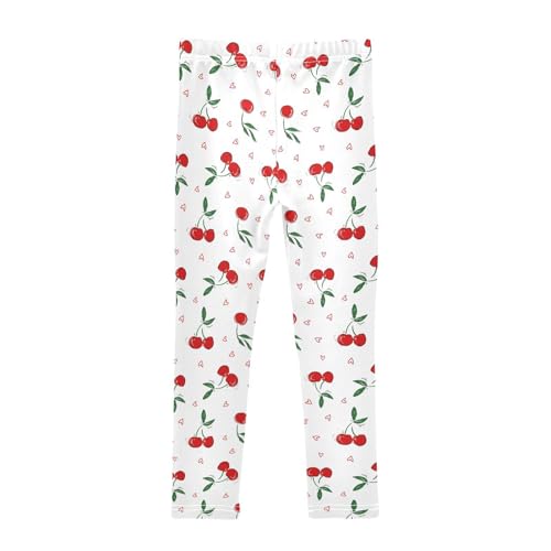 Toddler Girls Leggings Full Length Pants Cherry Active Leggings for Girls 6T2