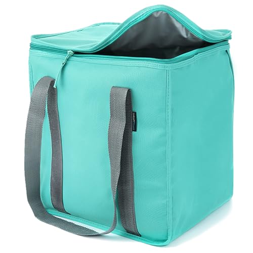 urbanhouse Premium Grade Insulated Grocery Shopping Cooler Bag with Heavy Wall Insulation and Zipper Top Lid Keeps Food Cold or Hot, Large (13