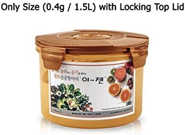 E-Jen Premium Kimchi, Sauerkraut Container Probiotic Fermentation with Inner Vacuum Lid Round (0.4 gal/ 1.5L)